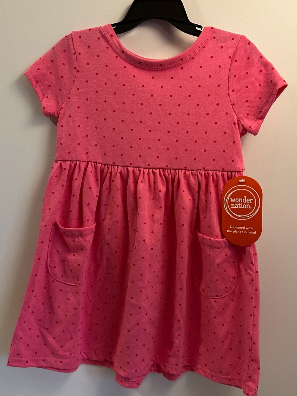 Toddler Girl Dress Pink with Dots Size 3T NEW